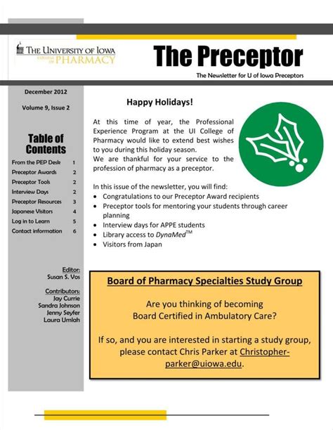 Pharmacy Newsletter Template